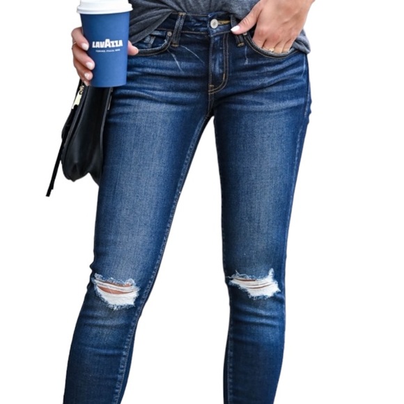 KAN CAN➕Deconstructed Mid Rise Stretch Jeans - Picture 3 of 6